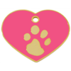 Hjerte guldcoated/pink, stor
