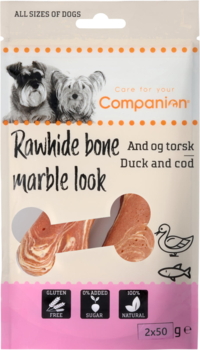 Companion - Godbidder - Meat wrapped rawhide bone - And & torsk 2x50g