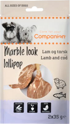 Companion - Godbidder - Marble look lollipop - Lam & torsk 2x35g